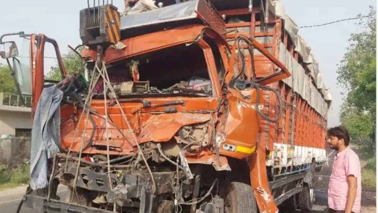 The high speed DCM rammed into the road standing on the side of the highway