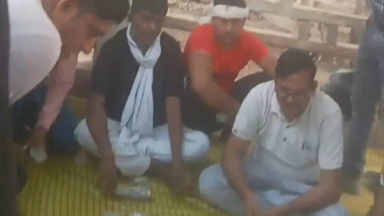 Gambling den running in the cemetery