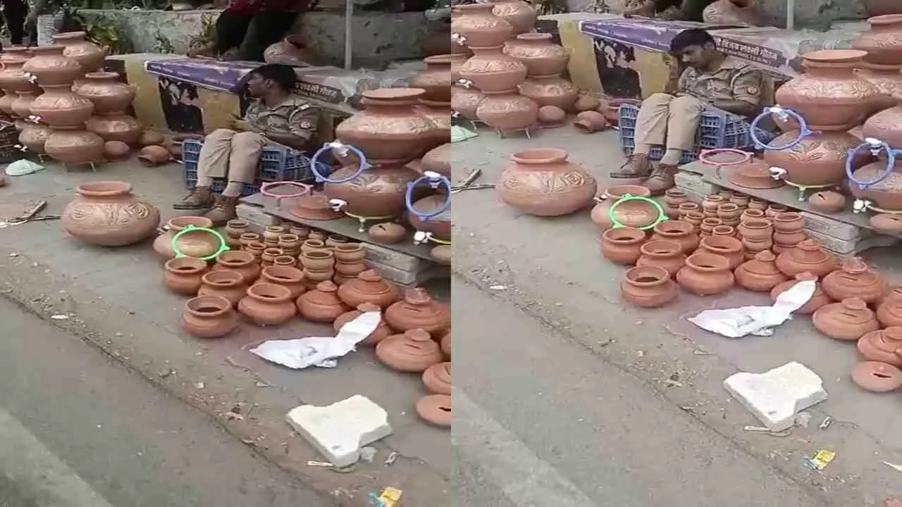 A drunk police inspector was found sitting at a pot shop