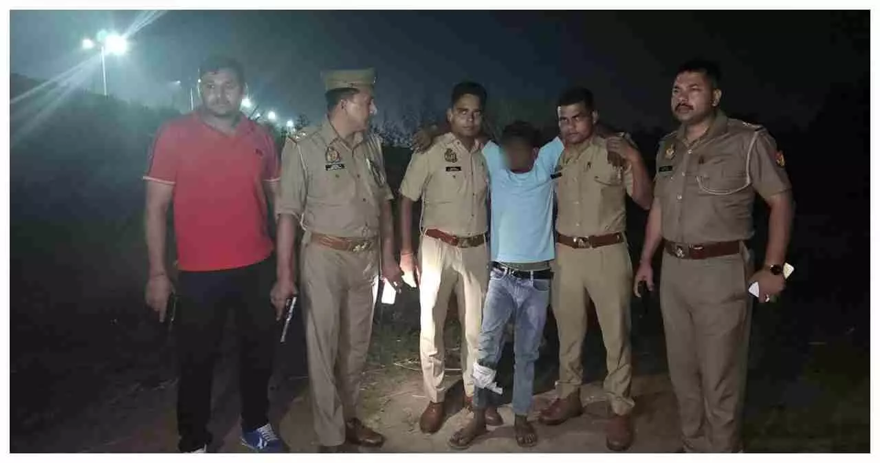Encounter between police and cow smuggler in Hapur