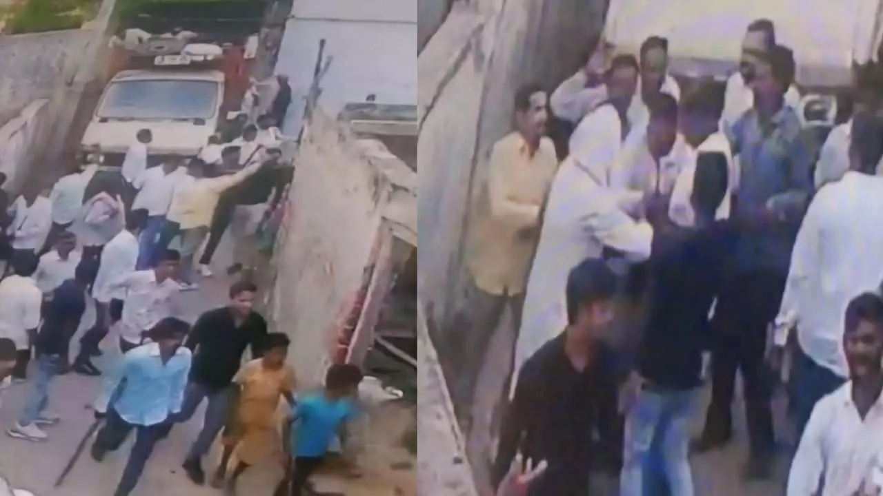 Fierce clashes between two parties during the wedding procession