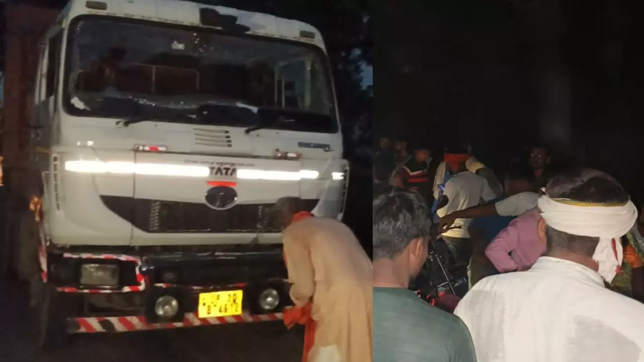 A high speed dumper crushed two youths riding a bike