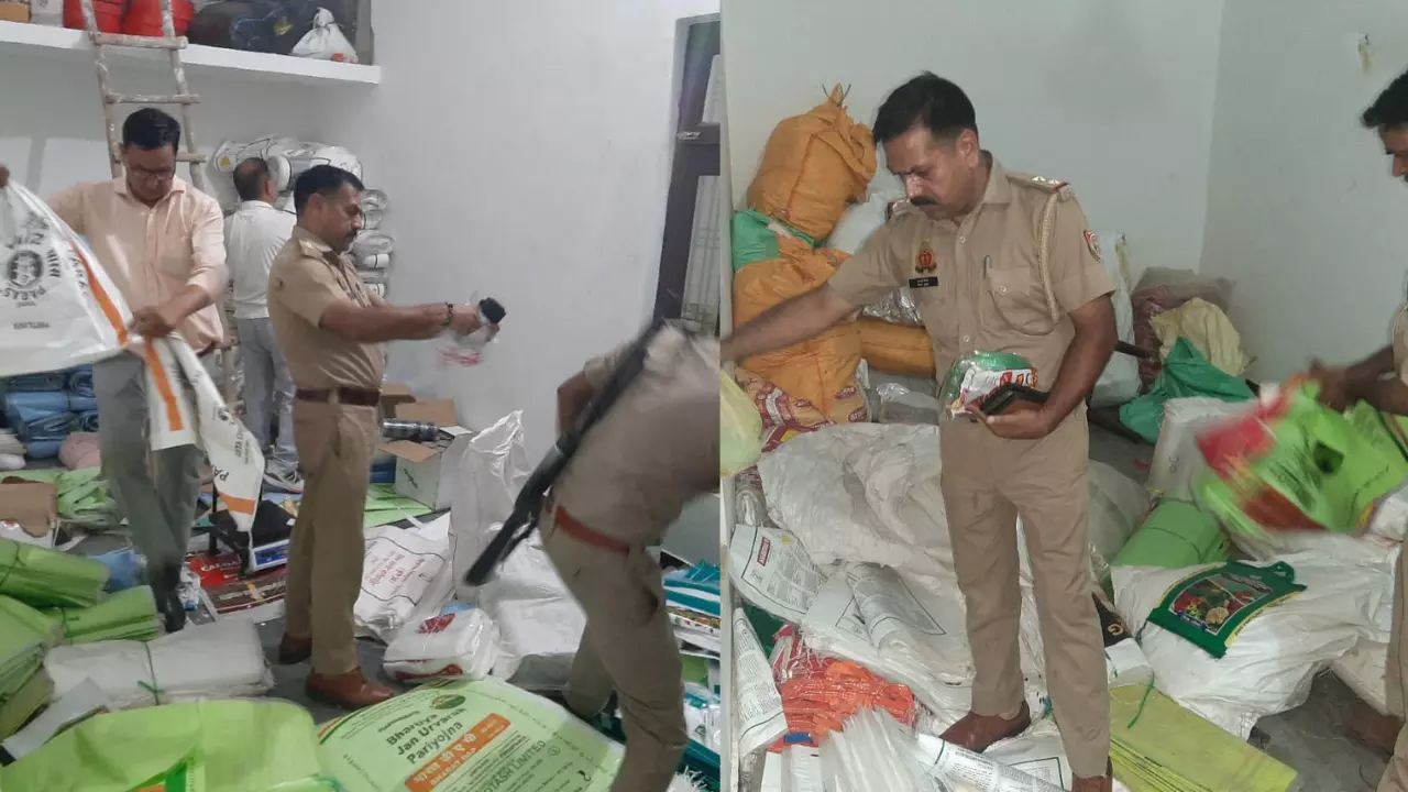 Thousands of empty sacks of fake DAP and urea