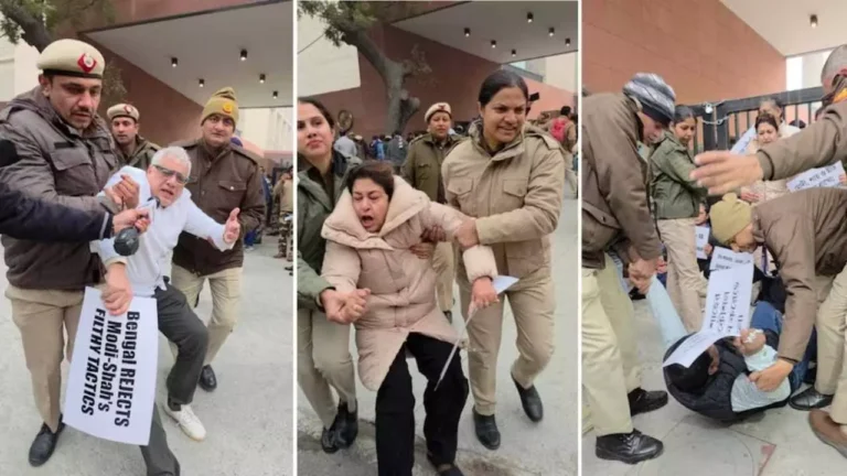 TMC Protest: ED छापेमारी के विरोध में 8 सांसद हिरासत में, दिल्ली तक पहुँचा बंगाल का सियासी संग्राम