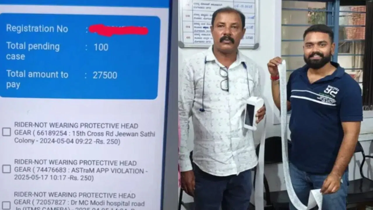 Bengaluru man pays 100 traffic challans discount