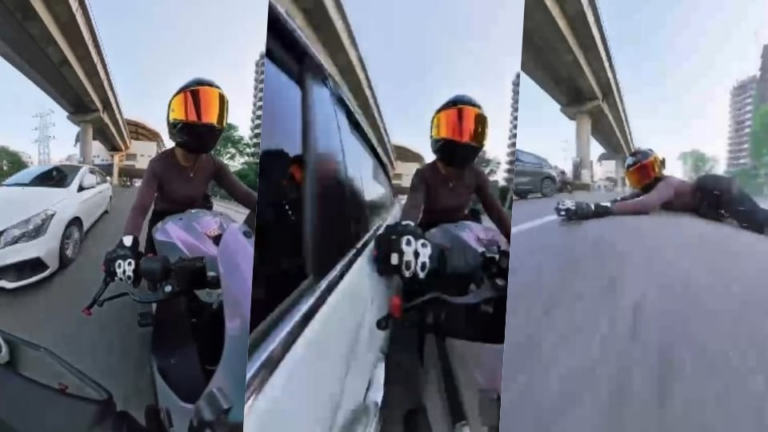 Hariyana News: महिला बाइकर का पीछा कर मारी जोरदार टक्कर, कैमरे में कैद हुई खौफनाक वारदात