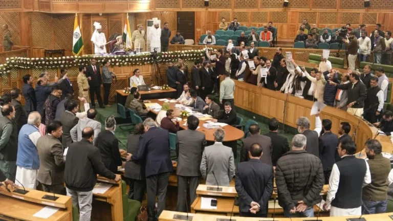 Jammu and Kashmir assembly speaker row bjp protest