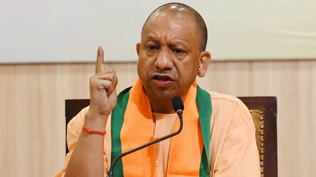 Yogi Adityanath speaking about UP industrial growth